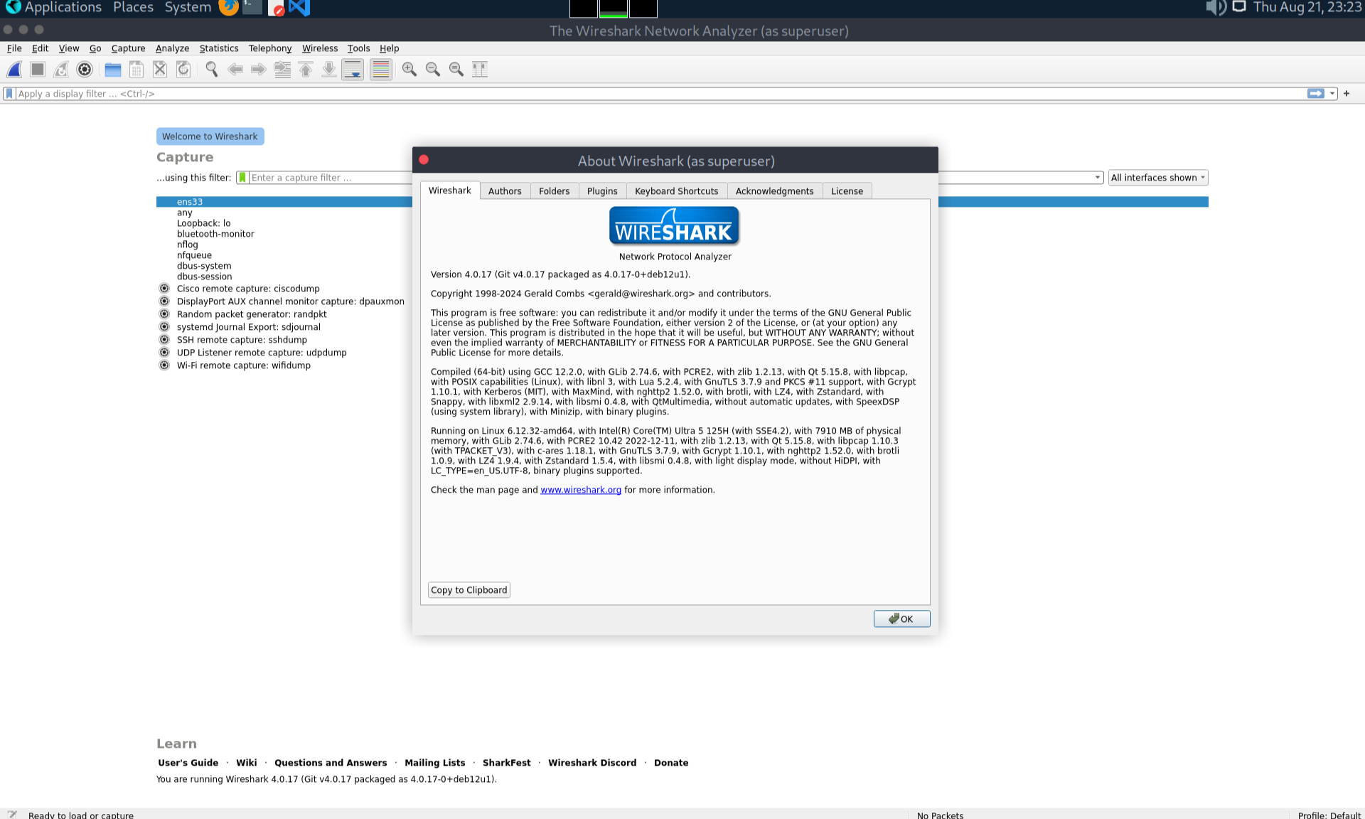 Wireshark Security Tool ParrotOS