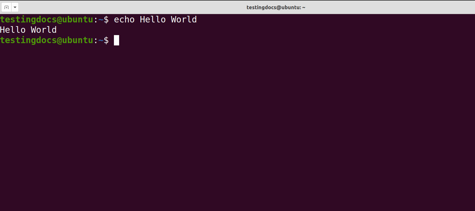 echo Hello World