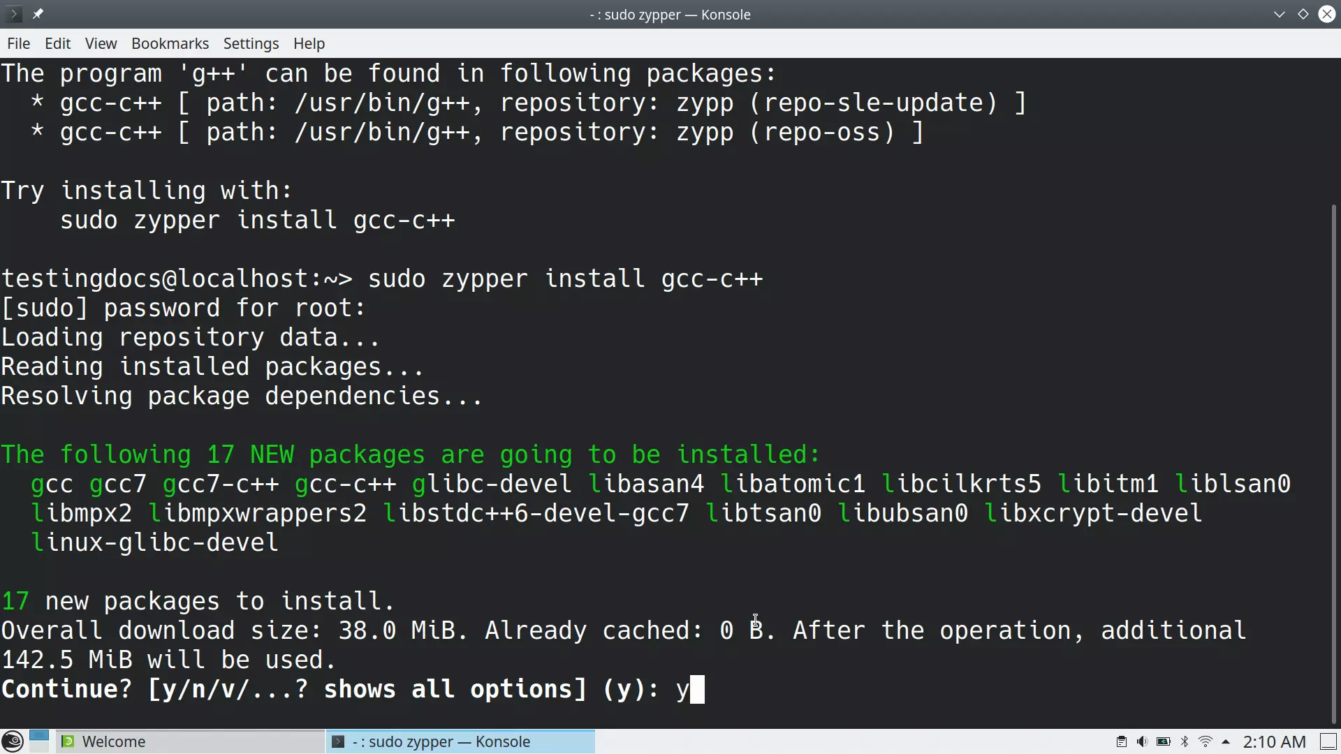 gcc packages Install OpenSuse
