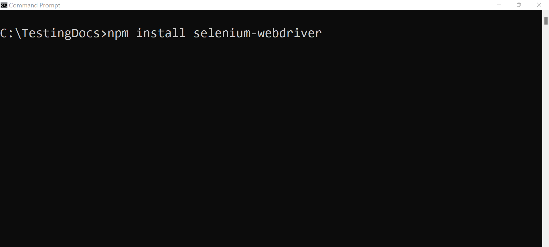 install selenium-webdriver package
