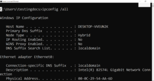 Windows ipconfig command | TestingDocs
