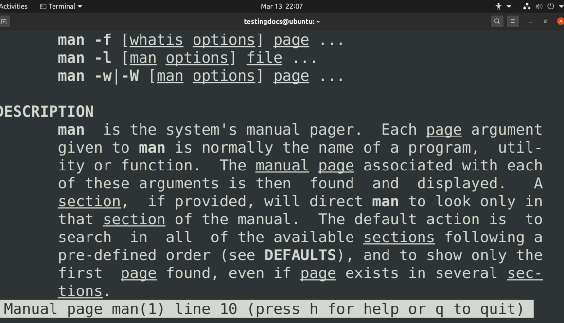 man Linux command