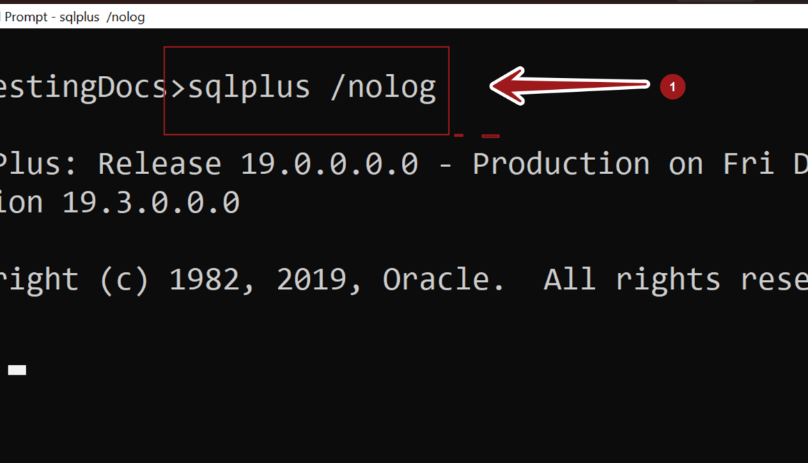 Oracle SQL*Plus nolog command